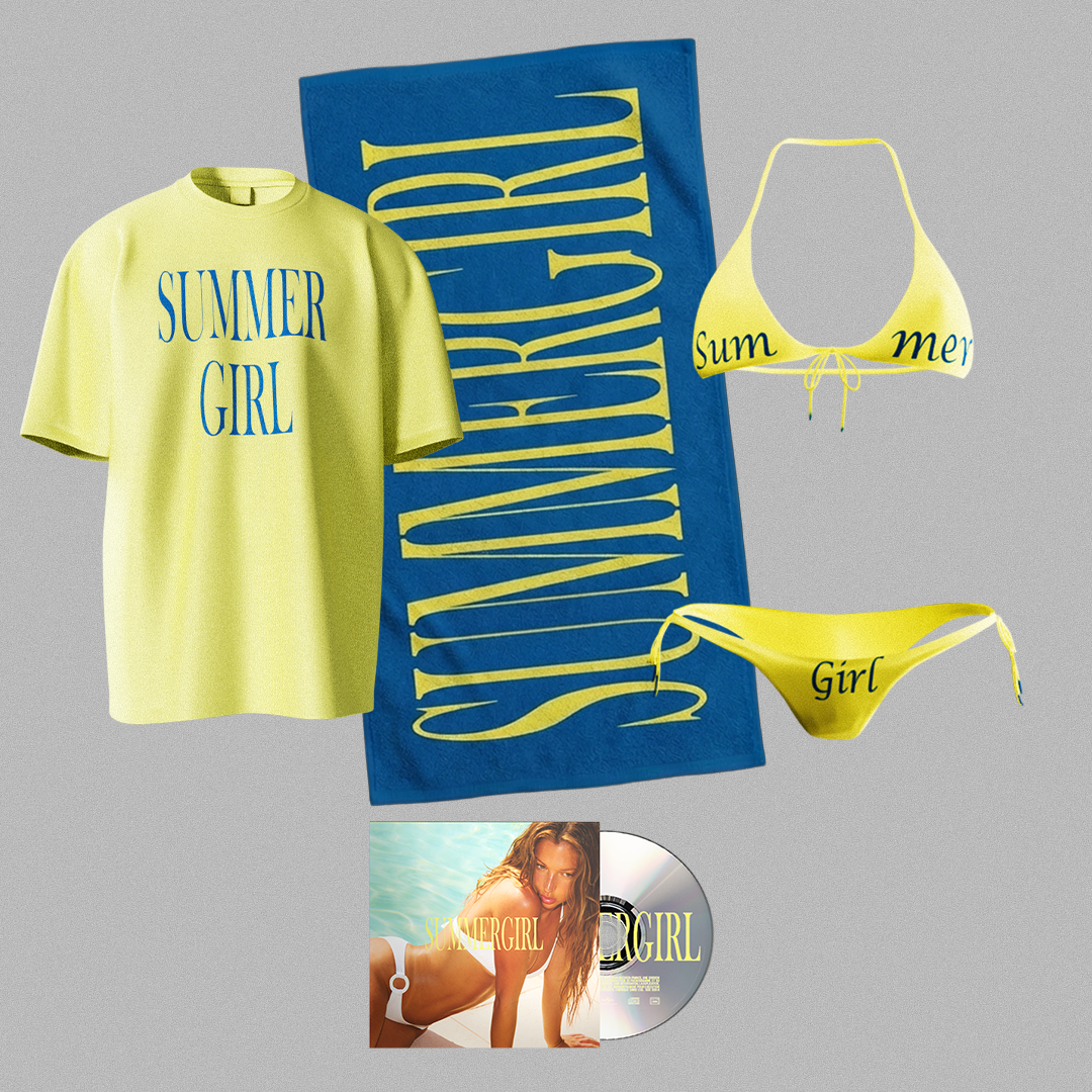 MEGA PACK SUMMER GIRL : CD DÉDICACÉ + MAILLOT DE BAIN BANANA MOON X EVA + SERVIETTE DE PLAGE + T-SHIRT JAUNE SUMMER GIRL