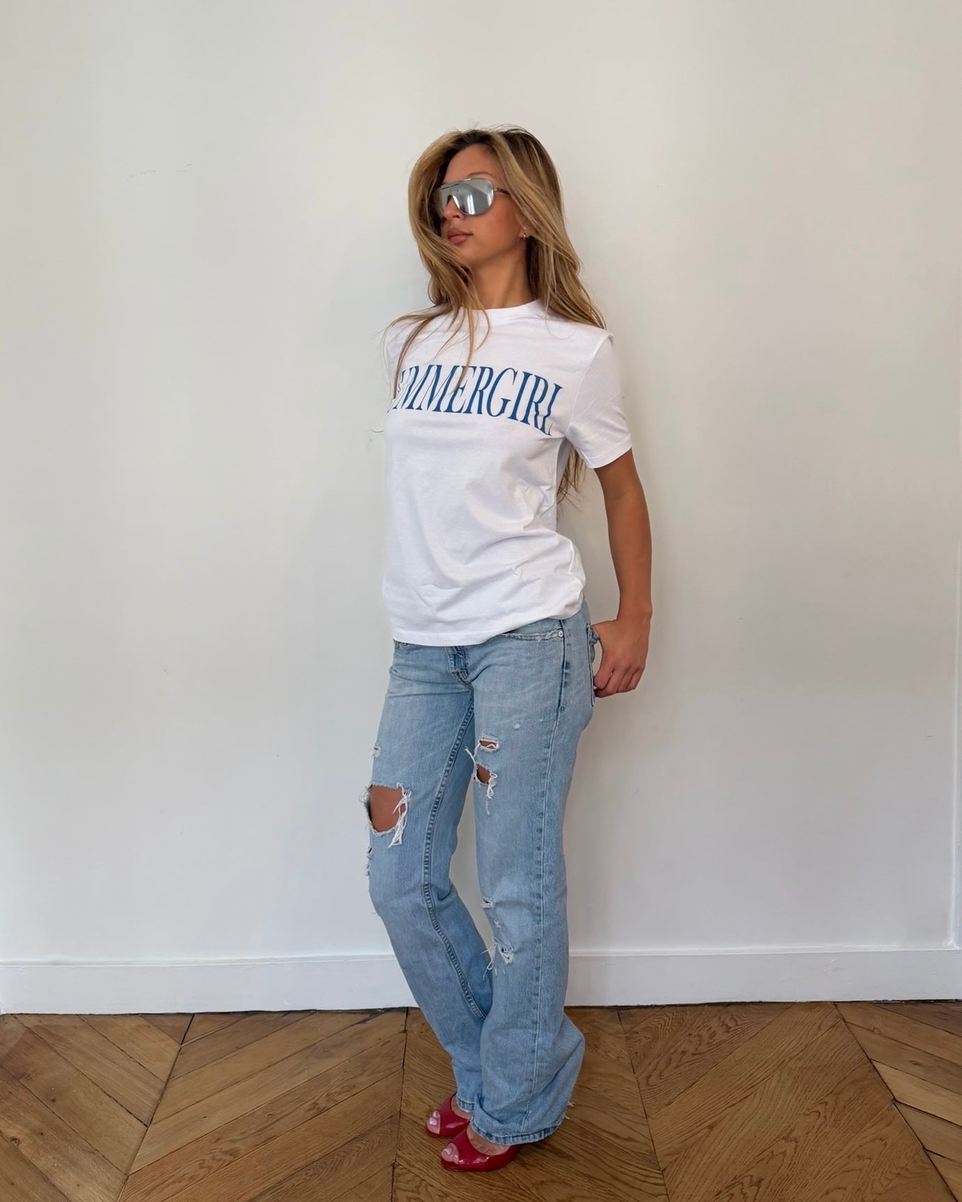 T-SHIRT BLANC SUMMER GIRL